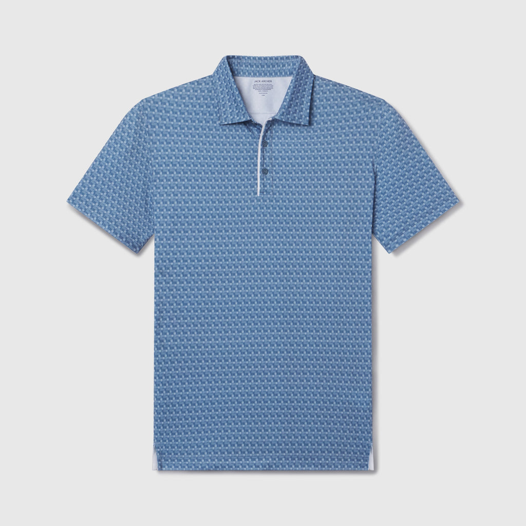 Clubhouse Performance Polo -- Bering Sea Gridline