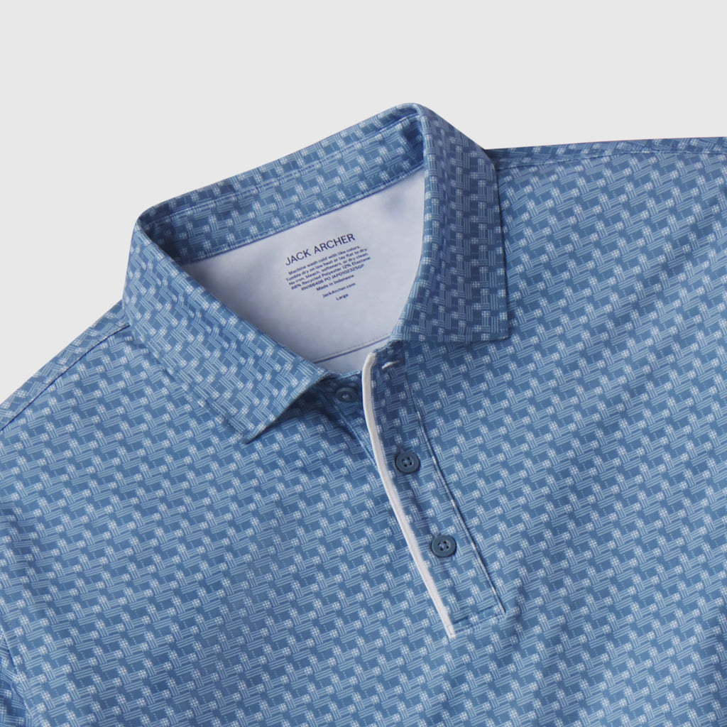 Clubhouse Performance Polo -- Bering Sea Gridline