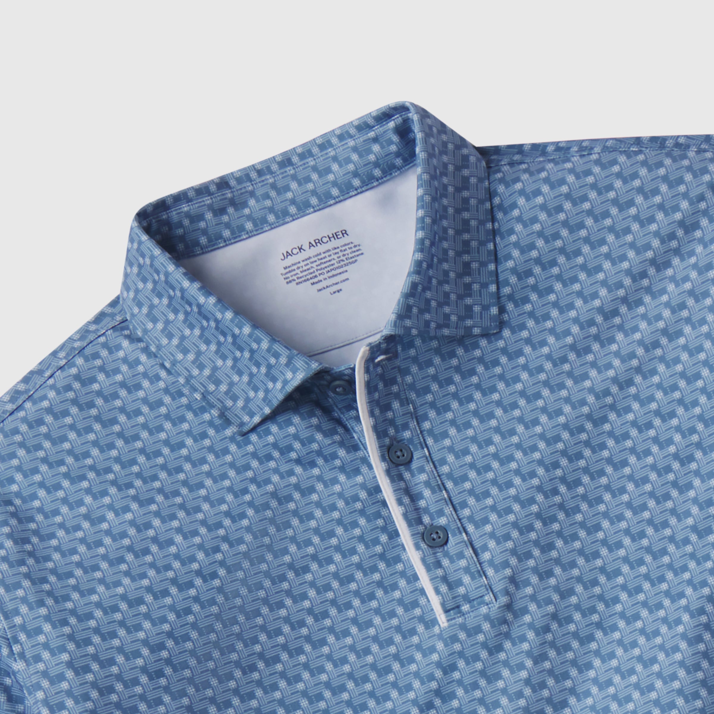 Clubhouse Performance Polo -- Bering Sea Gridline
