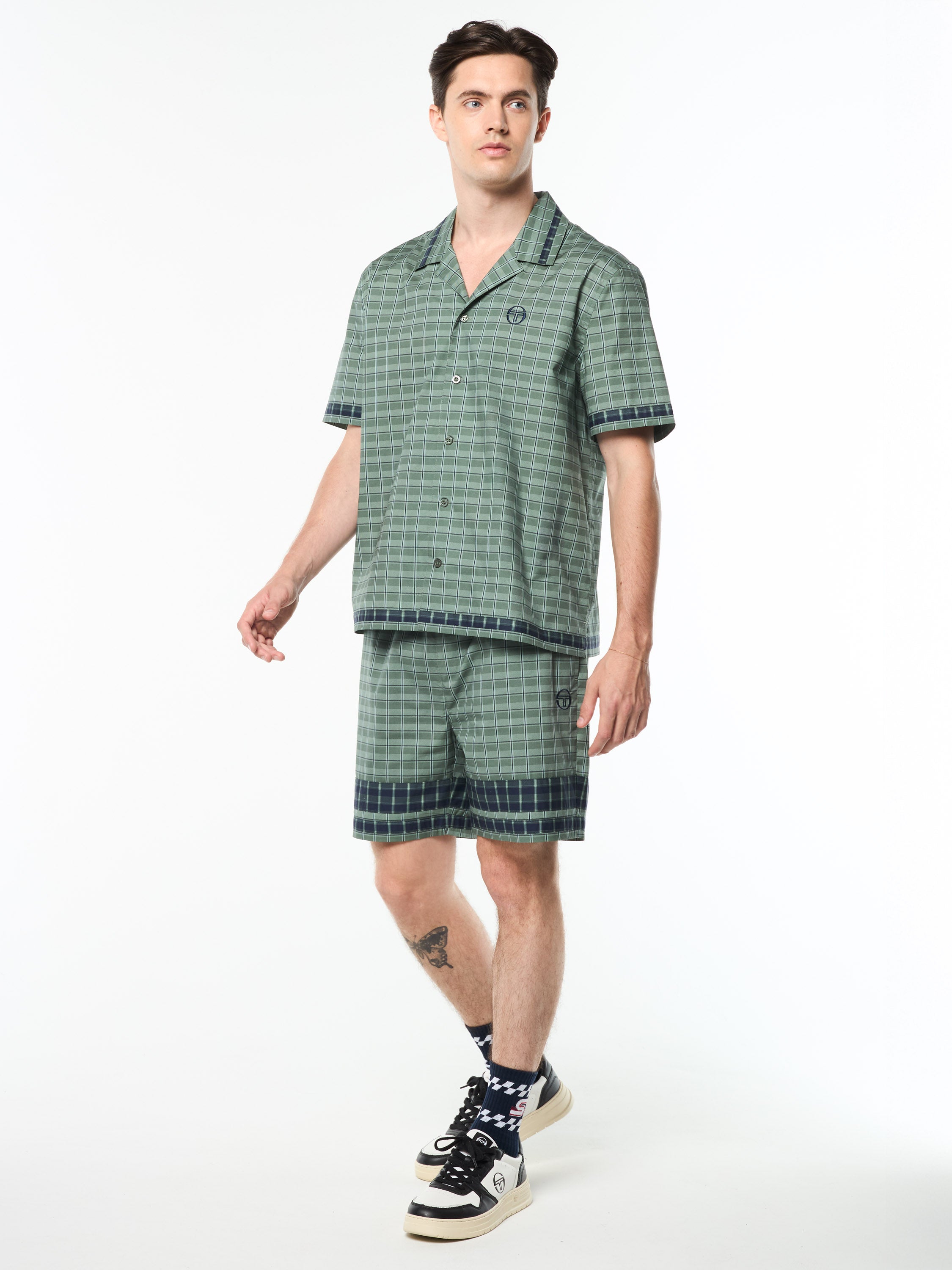 Quadretto Cabana Shirt- Duck Green