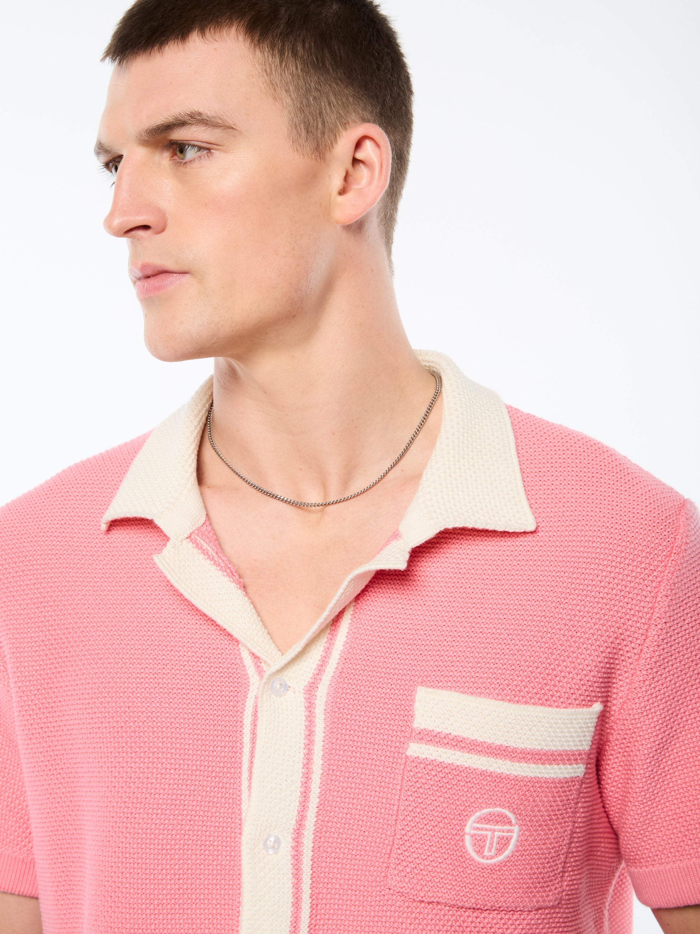 Fratelli Crochet Cabana Polo-Geranium Pink