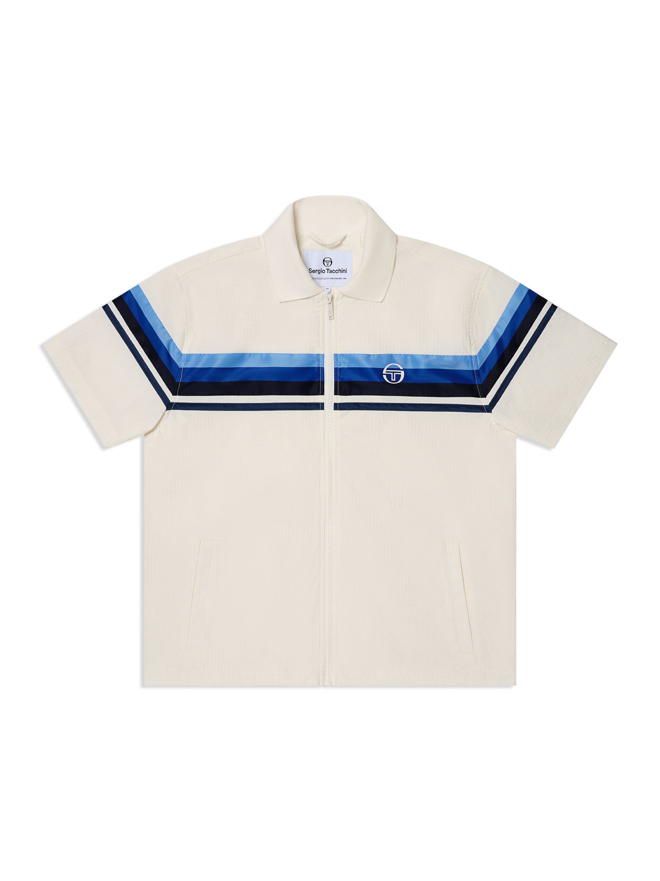 Striscia Short Sleeve Track Jacket-Gardenia